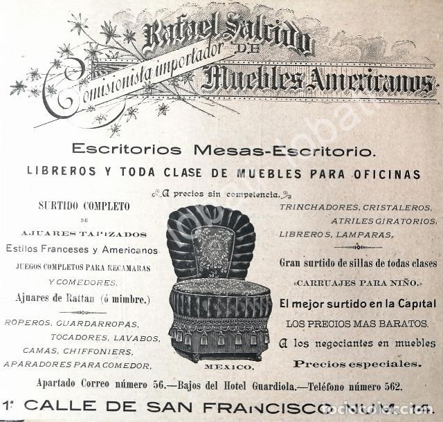 Poster collecting: CARTEL ANTIGUO ORIGINAL DE MUEBLERIA RAFAEL SALCIDO 1895 /284 / MY RARO