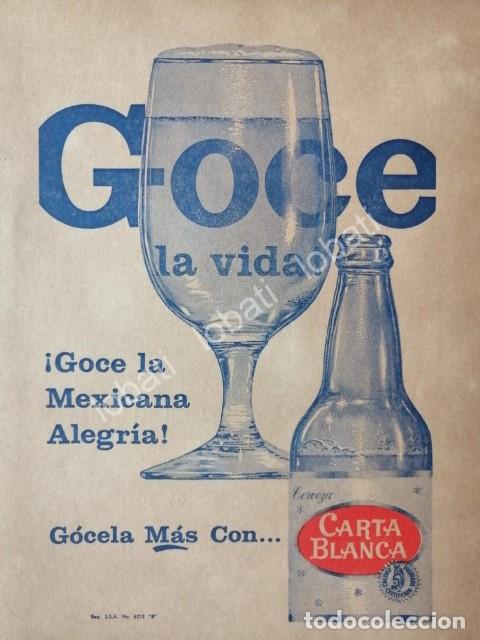 Poster collecting: CARTEL ANTIGUO ORIGINAL DE CERVEZA CARTA BLANCA 1960s /216