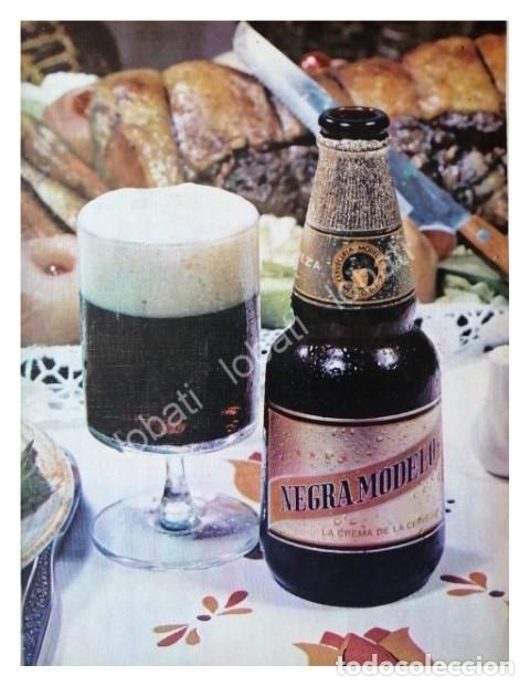 Collectionnisme d'affiches: CARTEL ANTIGUO ORIGINAL DE AFICHES RETRO CERVEZA NEGRA MODELO 1970s /210(8)