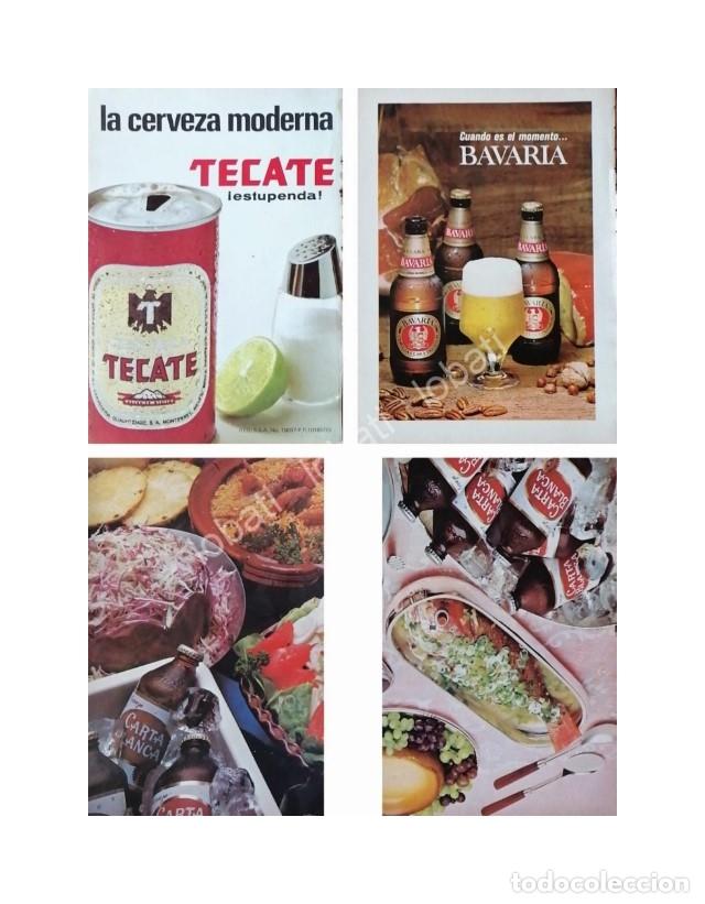 Collectionnisme d'affiches: CARTEL ANTIGUO ORIGINAL DE SET DE 4 AFICHES RETRO CERVEZAS VARIAS, A&Ntilde;OS 70s /208