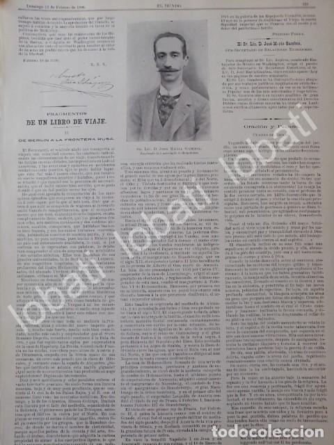 Collectionnisme d'affiches: CARTEL ANTIGUO ORIGINAL DE LIC. JOSE MARIA GAMBOA 1899 Y MAS NOTAS