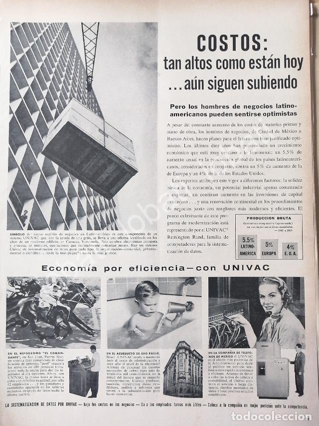 Collectionnisme d'affiches: CARTEL ANTIGUO ORIGINAL DE COMPUTADORA UNIVAC. DE REMINGTON RAND 1957 /312 OLDWARE
