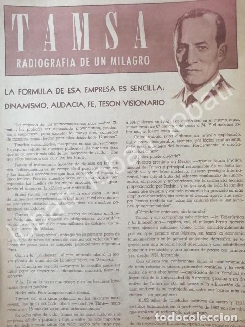 Collectionnisme d'affiches: CARTEL ANTIGUO ORIGINAL DE DE LA EMPRESA TAMSA Y BRUNO PLAGLIAI 1960