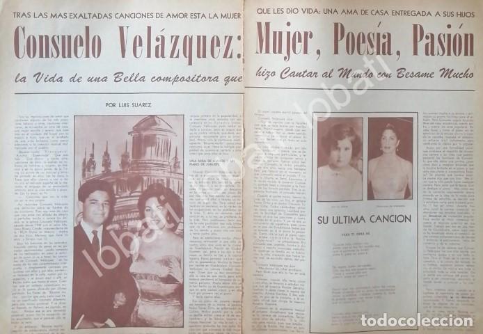 Collectionnisme d'affiches: CARTEL ANTIGUO ORIGINAL DE ENTREVISTA A CONSUELO VELASQUEZ, SU VIDA 1961