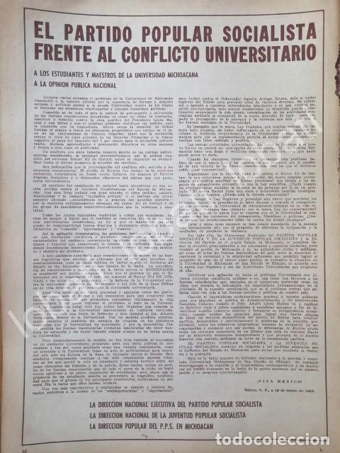 Collectionnisme d'affiches: CARTEL ANTIGUO ORIGINAL DE PARTIDO POPULAR SOCIALISTA Y LA UNAM. 1963
