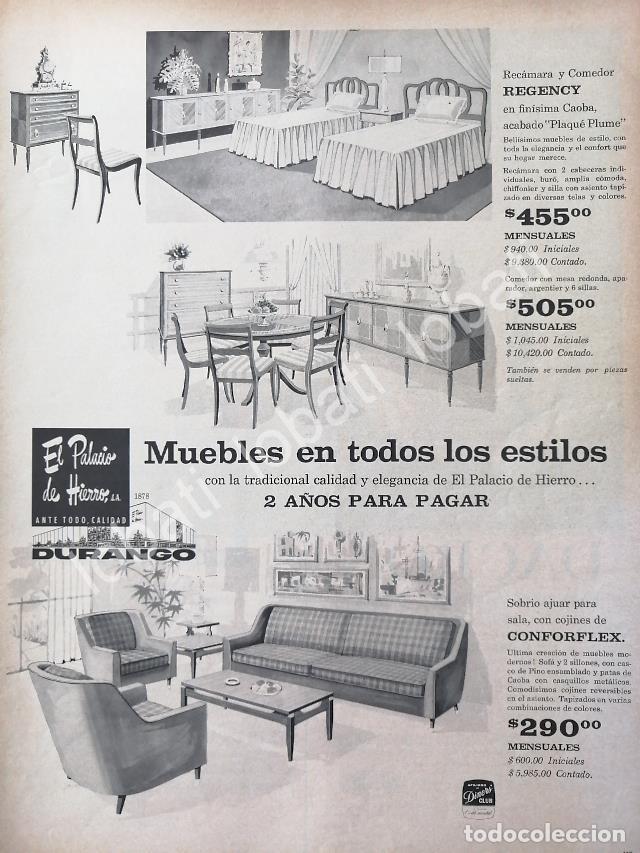 Collectionnisme d'affiches: CARTEL ANTIGUO ORIGINAL DE TIENDA EL PALACIO DE HIERRO DURANGO 1963 /322