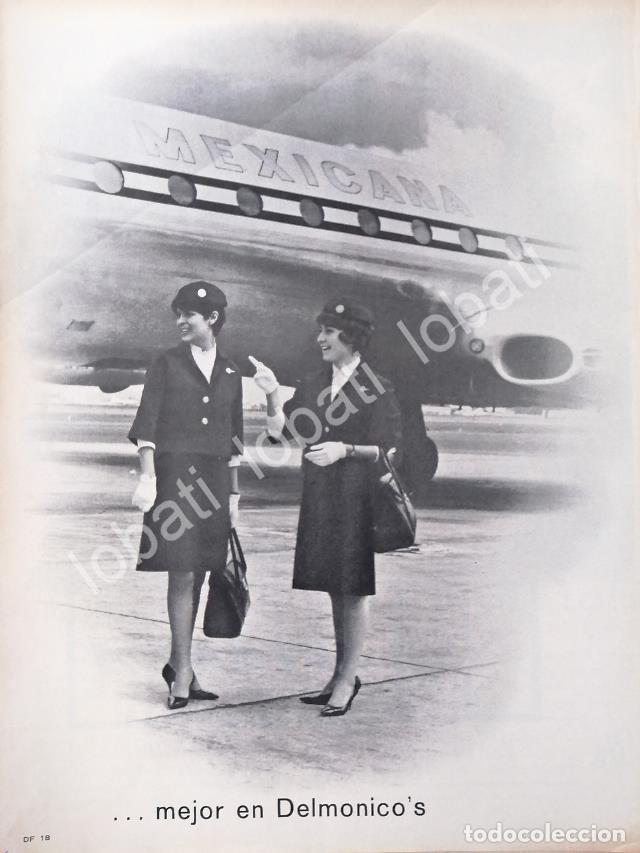 Poster collecting: CARTEL ANTIGUO ORIGINAL DE RESTAURANT DELMONICO&acute;S Y MEXICANA DE AVIACION 1969 /330