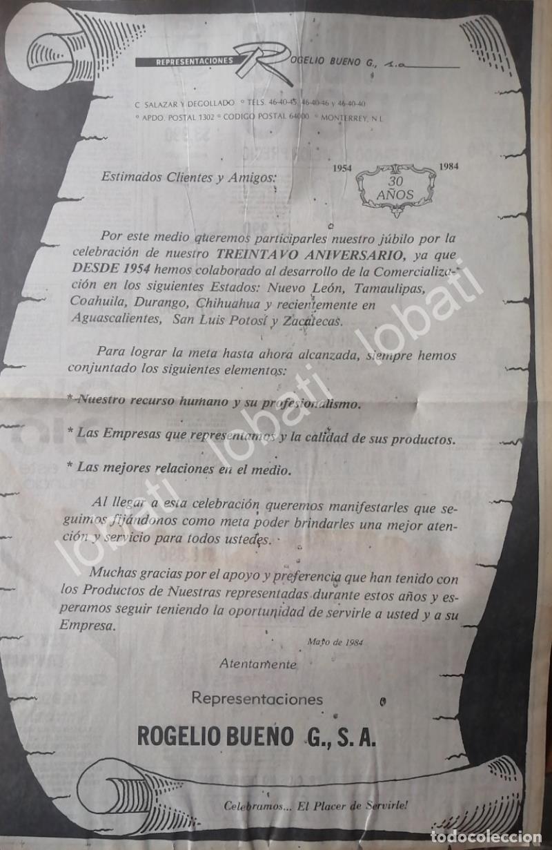 Poster collecting: CARTEL ANTIGUO ORIGINAL DE 30 ANIVERSARIO DE ROGELIO BUENO S.A 1984