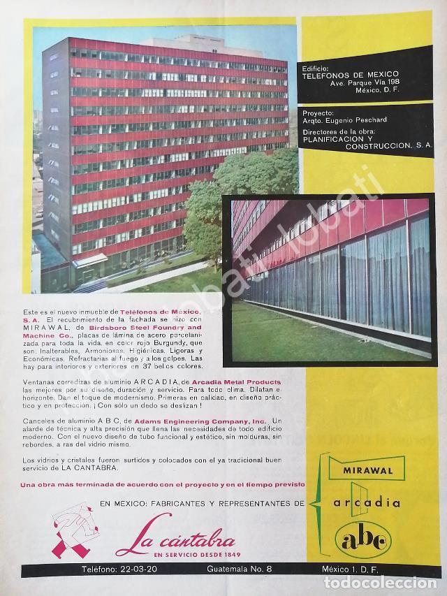Poster collecting: CARTEL ANTIGUO ORIGINAL DE NUEVO EDIFICIO DE TELEFONOS DE MEXICO Y LA CANTABRA S.A 1959 /335