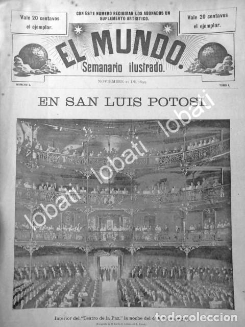 Poster collecting: CARTEL ANTIGUO ORIGINAL DE INAUGURAN TEATRO LA PAZ, S.L. P. 1896