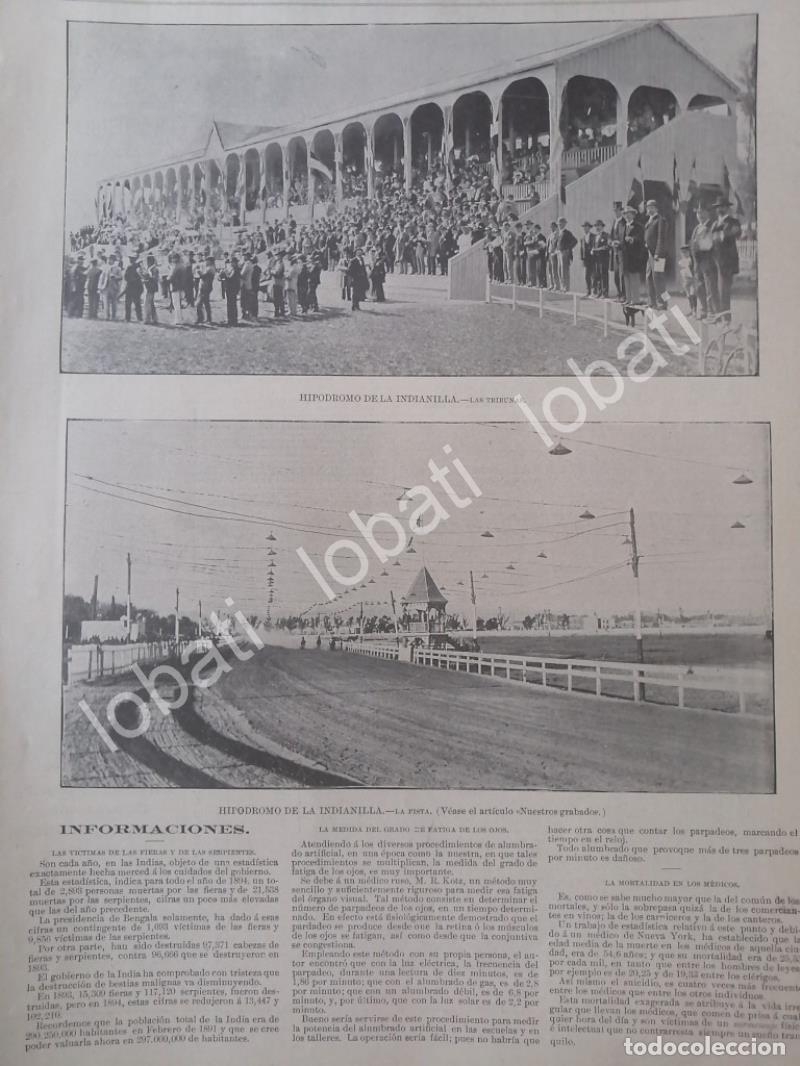 Poster collecting: CARTEL ANTIGUO ORIGINAL DE HIPODROMO LA INDIANILLA, JOCKEY CLUB 1896