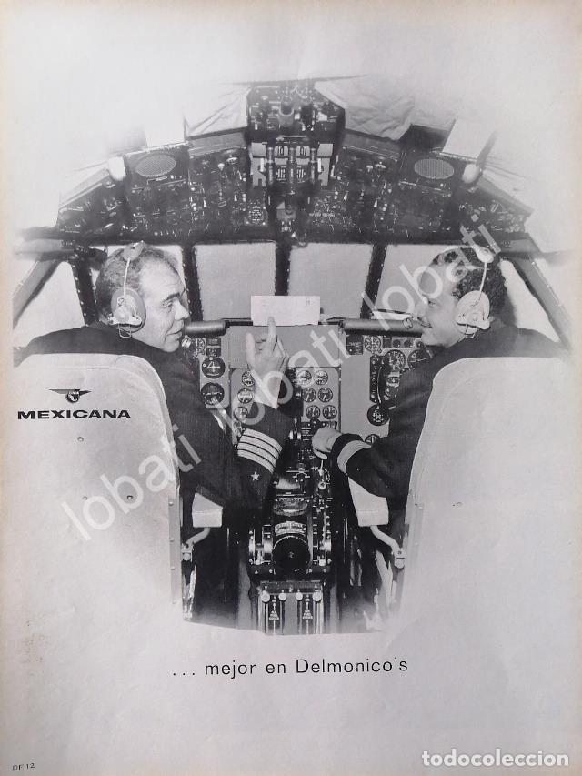 Sammeln von Plakaten: CARTEL ANTIGUO ORIGINAL DE RESTAURANT DELMONICO&acute;S Y MEXICANA DE AVIACION 1965 /361