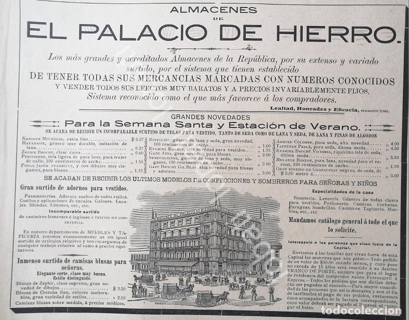 Sammeln von Plakaten: CARTEL ANTIGUO ORIGINAL DE TIENDA EL PALACIO DE HIERRO Y OTROS 1894 DIBUJO DE EGON J. KOSSUTT /371