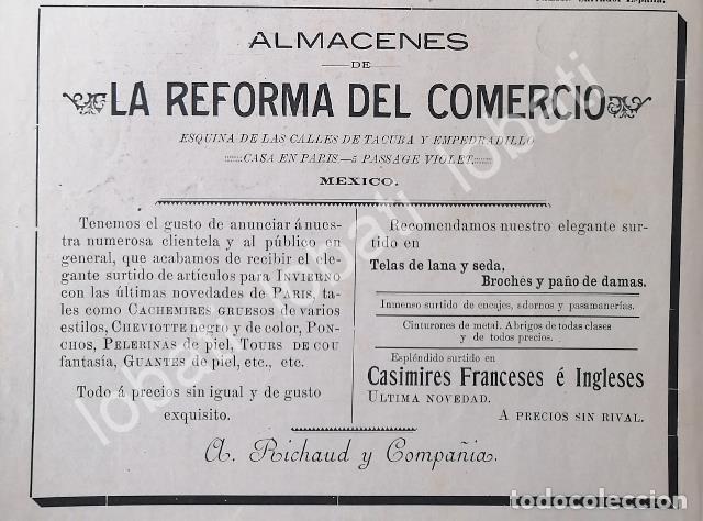 Collectionnisme d'affiches: CARTEL ANTIGUO ORIGINAL DE TIENDA. ALMACENES LA REFORMA DEL COMERCIO 1895 /379 RARO