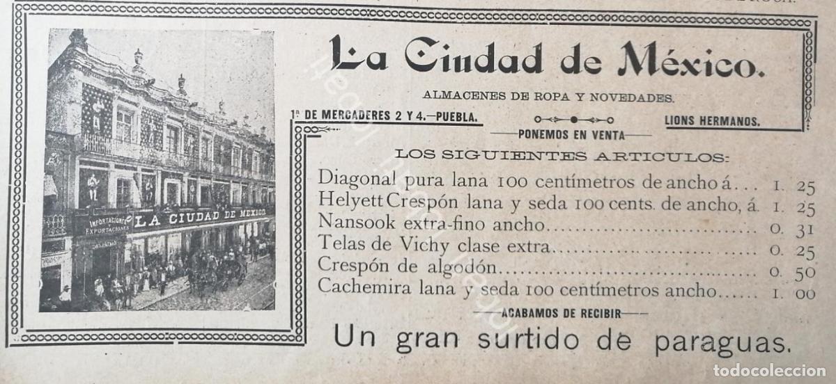 Collectionnisme d'affiches: CARTEL ANTIGUO ORIGINAL DE MINI CARTEL. TIENDA LA CIUDAD DE MEXICO 1895 /378