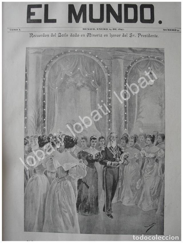 Collectionnisme d'affiches: PORTADA ANTIGUA ORIGINAL MARIANO ESCOBEDO Y ESPOSA DE PORIFIRIO DIAZ EN BAILE 1897
