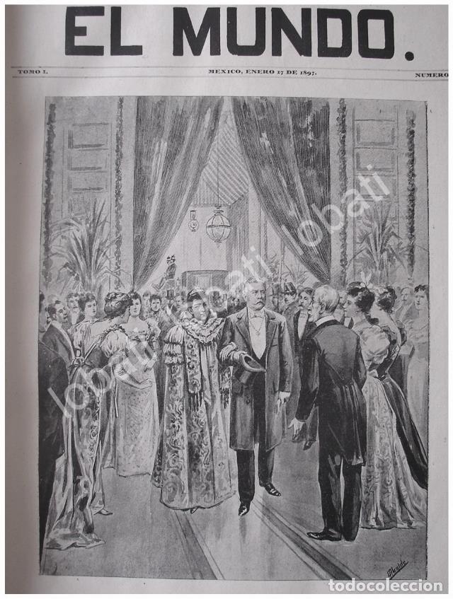 Collectionnisme d'affiches: PORTADA ANTIGUA ORIGINAL PORFIRIO DIAZ Y ESPOSA EN BAILE, DIBUJO DE CARLOS ALCALDE