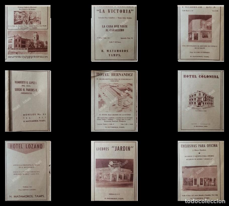Collectionnisme d'affiches: CARTEL ANTIGUO ORIGINAL DE 9 PUBLICIDADES ANTIGUAS DE MATAMOROS 1955