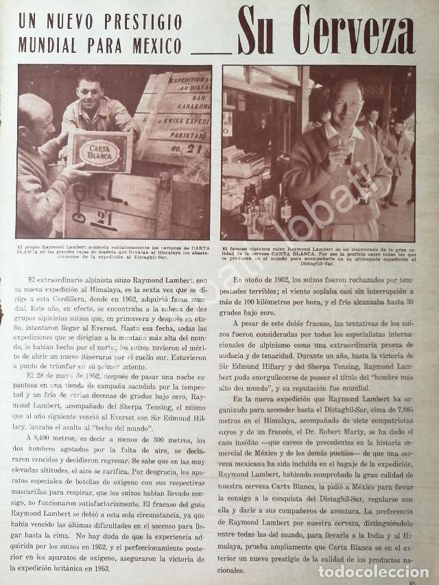 Sammeln von Plakaten: CARTEL ANTIGUO ORIGINAL DE EL ALPINISTA RAYMOND LAMBERT Y CERVEZA CARTA BLANCA 1959 / MUY RARO