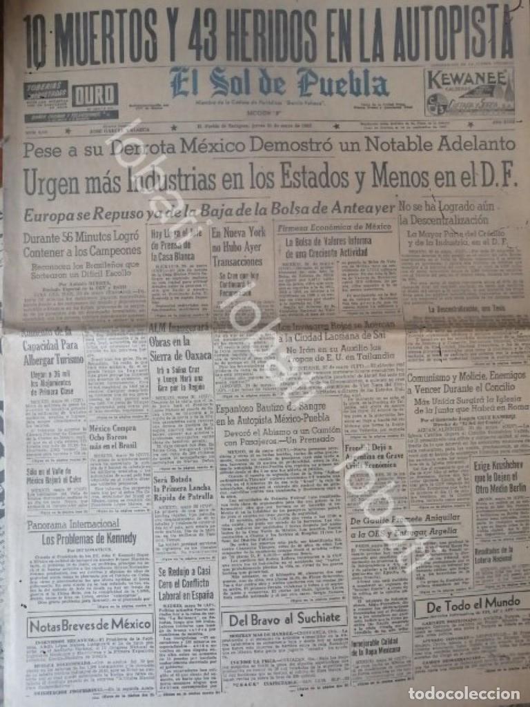 Sammeln von Plakaten: CARTEL ANTIGUO ORIGINAL DE SECCION PERIODICO ANTIGUO EL SOL DE PUEBLA 1962