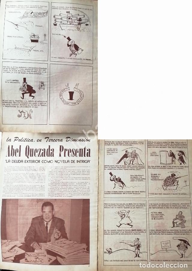 Sammeln von Plakaten: CARTEL ANTIGUO ORIGINAL DE ABEL QUEZADA PRESENTA OPINION EN CARICATURAS DEUDA EXTERNA 1960