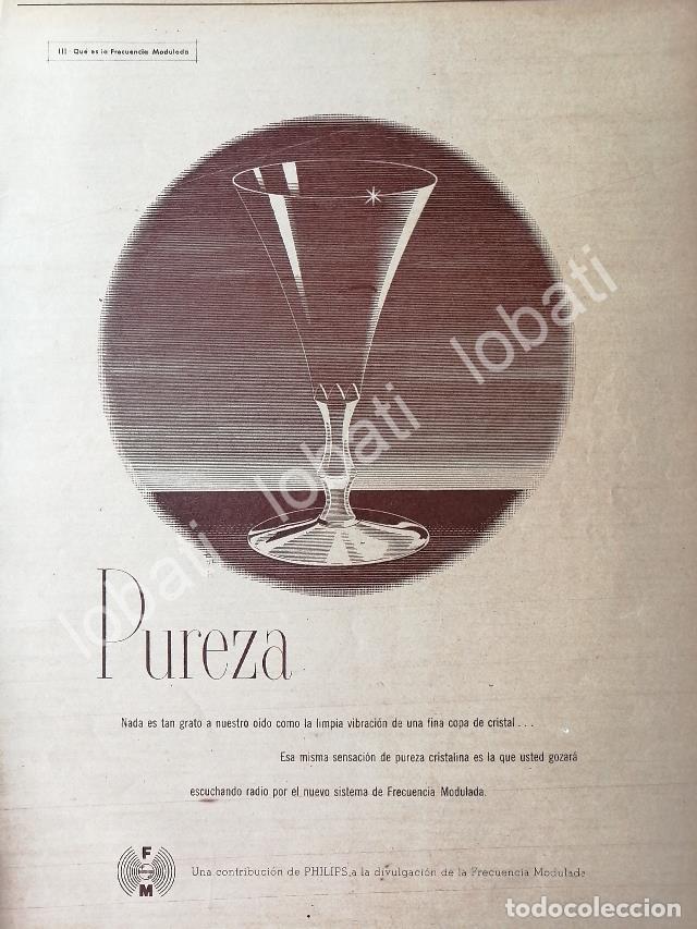 Coleccionismo de carteles: CARTEL ANTIGUO ORIGINAL DE PHILIPS PROMUEBE EL F.M FRECUENCIA MODULADA 1950s / RARO /382