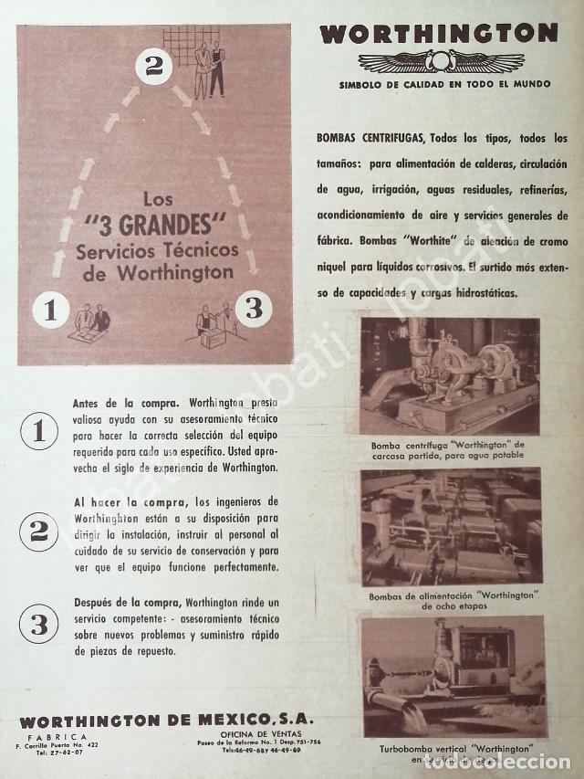 Coleccionismo de carteles: CARTEL ANTIGUO ORIGINAL DE EMPRESA WORTHINGTON DE MEXICO 1956 /400 MUY RARO