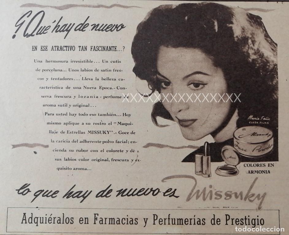 Coleccionismo de carteles: CARTEL ANTIGUO ORIGINAL DE . MARIA FELIX. COSMETICO MISSUKY 1940