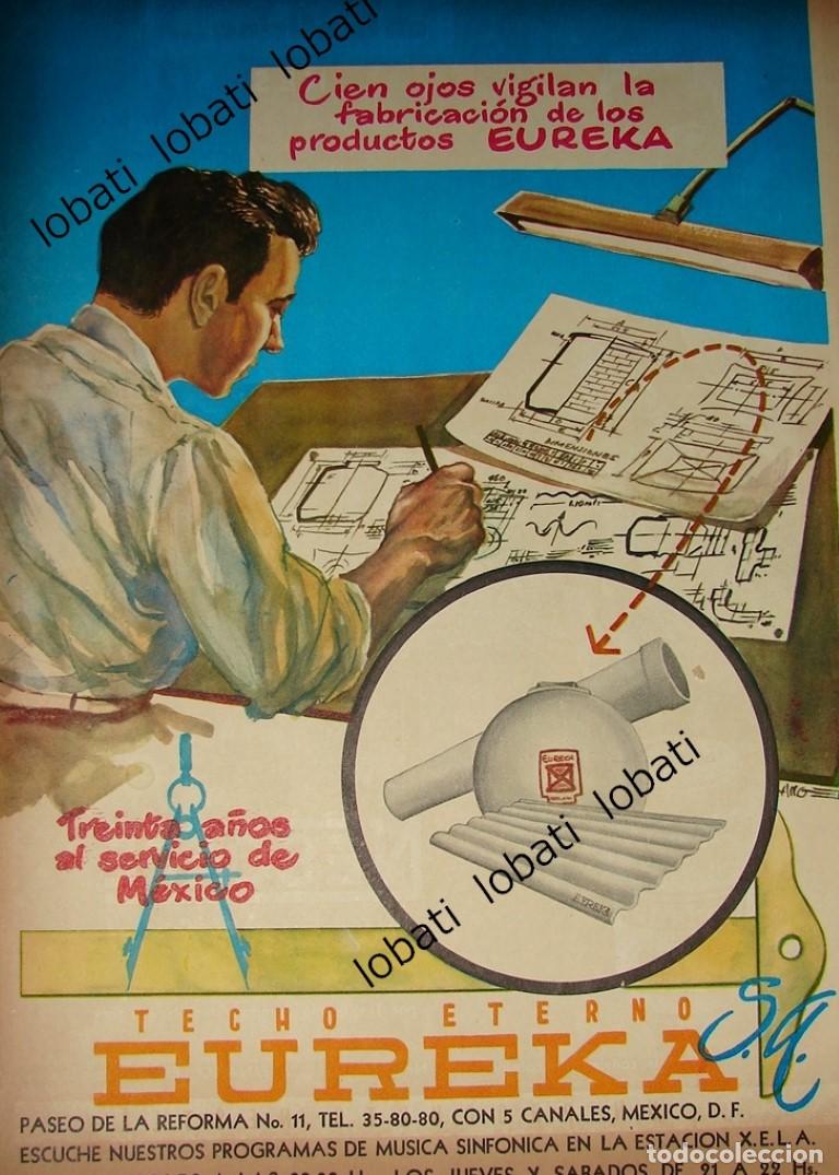 Coleccionismo de carteles: CARTEL ANTIGUO ORIGINAL DE TECHO ETERNO EUREKA S.A PUBLICIDAD ARTISTICA 1955 /392
