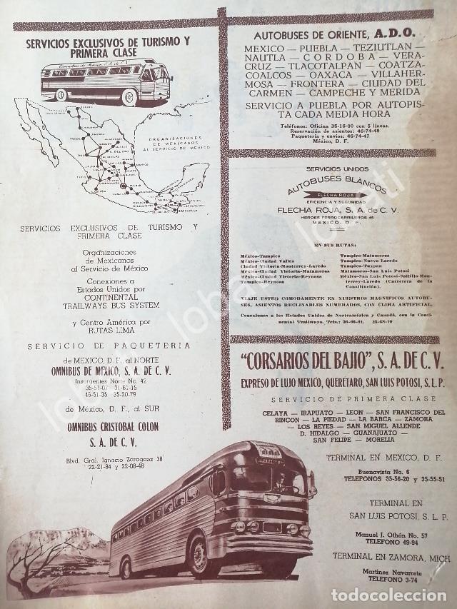 Collectionnisme d'affiches: CARTEL ANTIGUO ORIGINAL DE RUTAS CAMIONERAS DE MEXICO 1955 /405