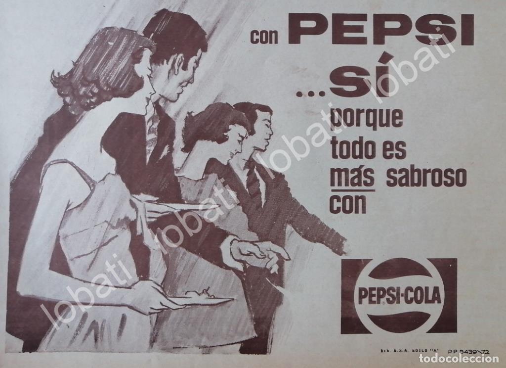 Collectionnisme d'affiches: CARTEL ANTIGUO ORIGINAL DE . PEPSI...SI 1970