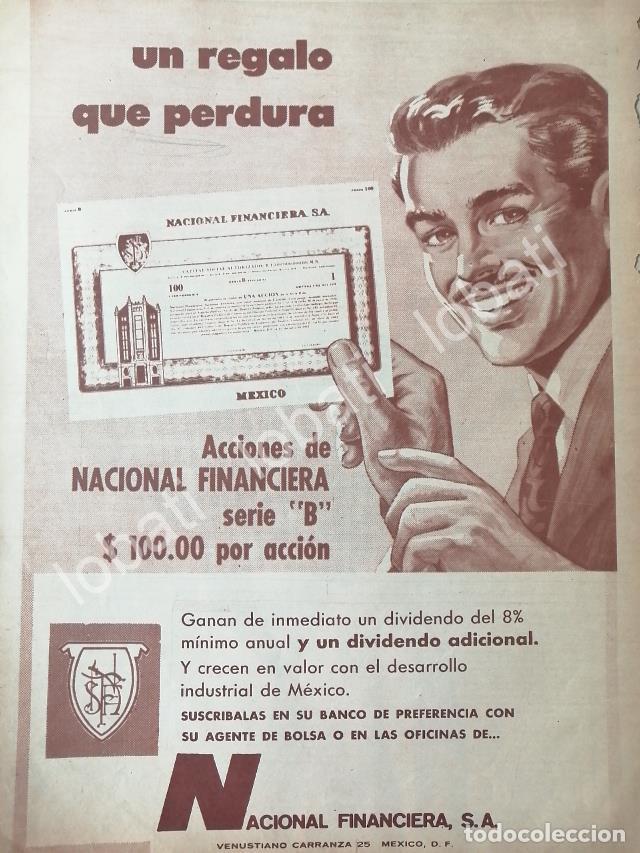 Collectionnisme d'affiches: CARTEL ANTIGUO ORIGINAL DE VENTA DE ACCIONES DEL BANCO NACIONAL FINANCIERA 1961 /148