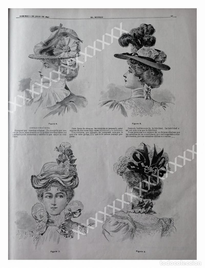 Collectionnisme d'affiches: CARTEL ANTIGUO ORIGINAL DE 1897 SOMBREROS DE ESA EPOCA. /136