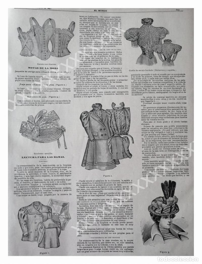 Collectionnisme d'affiches: CARTEL ANTIGUO ORIGINAL DE 1897 MODAS DE ESA EPOCA /46