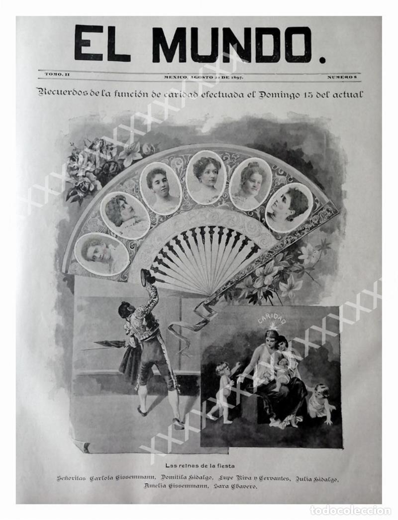 Collectionnisme d'affiches: PORTADA ANTIGUA ORIGINAL 1897 DAMAS DE SOCIEDAD MEXICANA