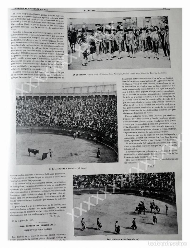 Collectionnisme d'affiches: CARTEL ANTIGUO ORIGINAL DE 1897 CORRIDA DE TOROS