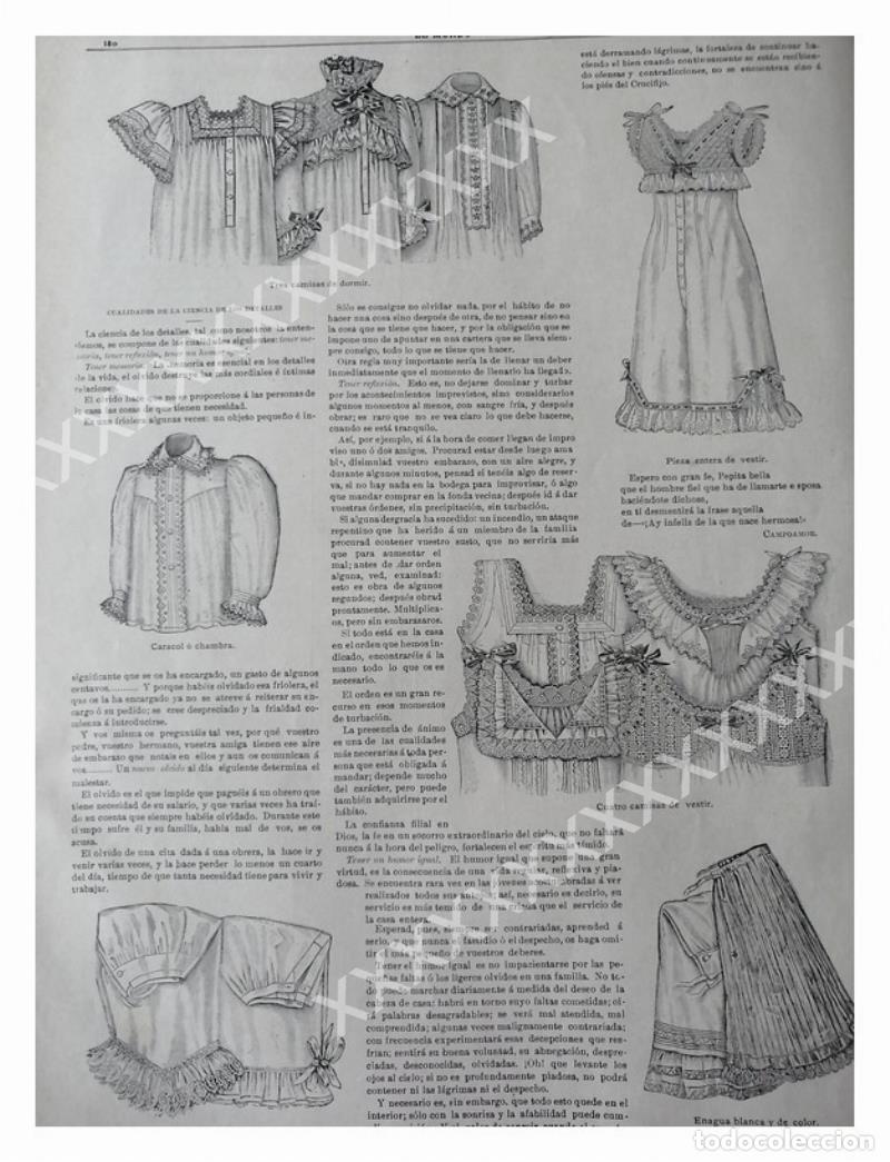 Collectionnisme d'affiches: CARTEL ANTIGUO ORIGINAL DE 1897 CAMISONES DE DORMIR /47