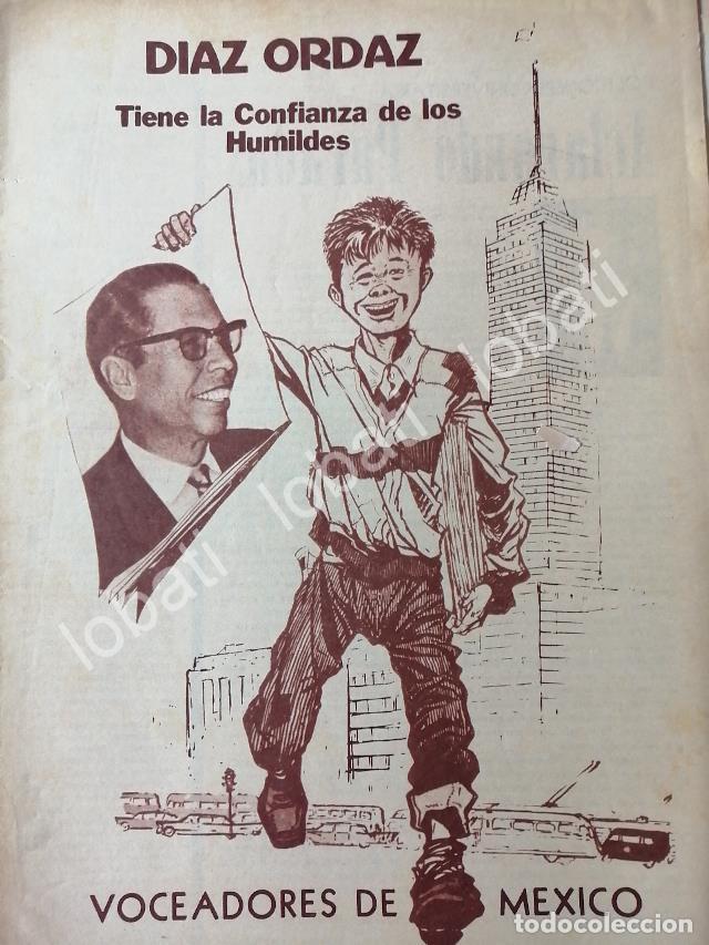 Colecionismo de cartazes: CARTEL ANTIGUO ORIGINAL DE VOCEADORES Y PROPAGANDA DE GUSTAVO DIAZ ORDAZ 1964 /425 RARO