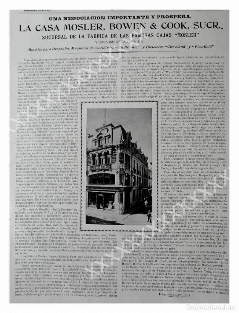 Colecionismo de cartazes: CARTEL ANTIGUO ORIGINAL DE 1897 CASA MOSLER BOWEN & COOK