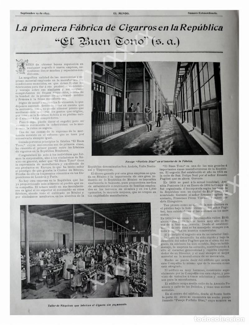 Colecionismo de cartazes: CARTEL ANTIGUO ORIGINAL DE 1897 TABACALERA EL BUEN TONO