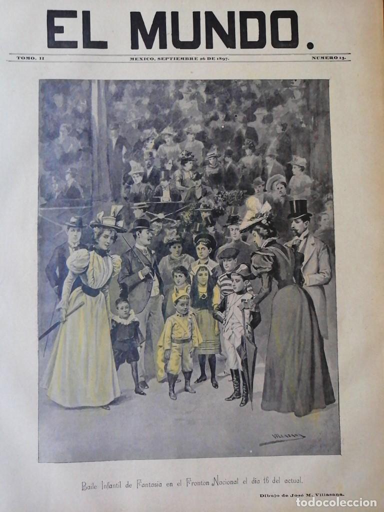 Colecionismo de cartazes: PORTADA ANTIGUA ORIGINAL 1897 DE JOSE Ma. VILLASANA/ FRONTON D.F