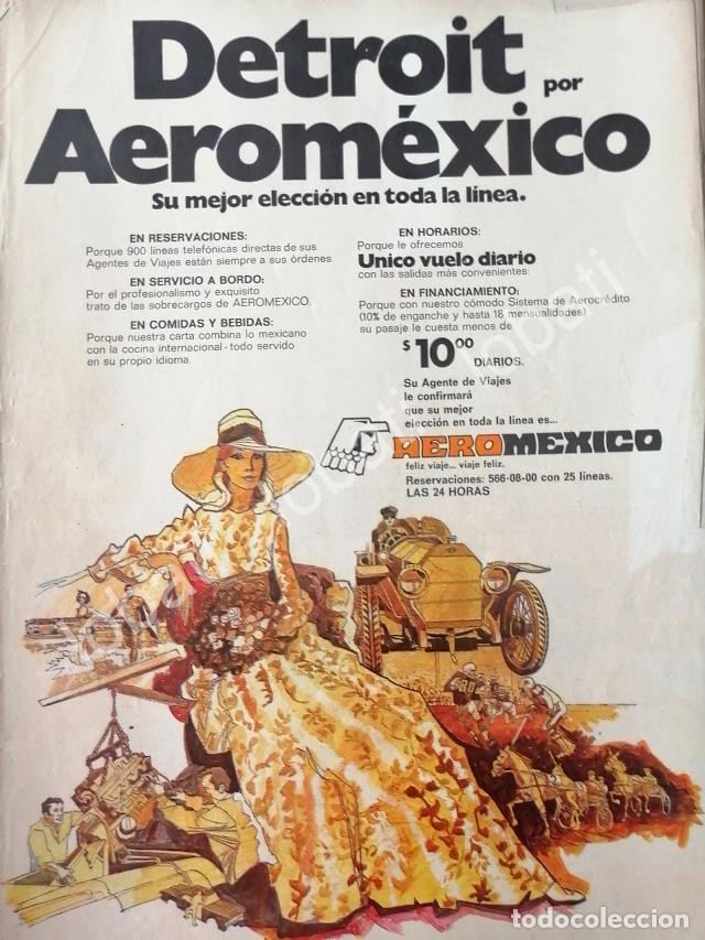 Colecionismo de cartazes: CARTEL ANTIGUO ORIGINAL DE AEROLINAS AEROMEXICO 1973 /435 publicidad Artistica