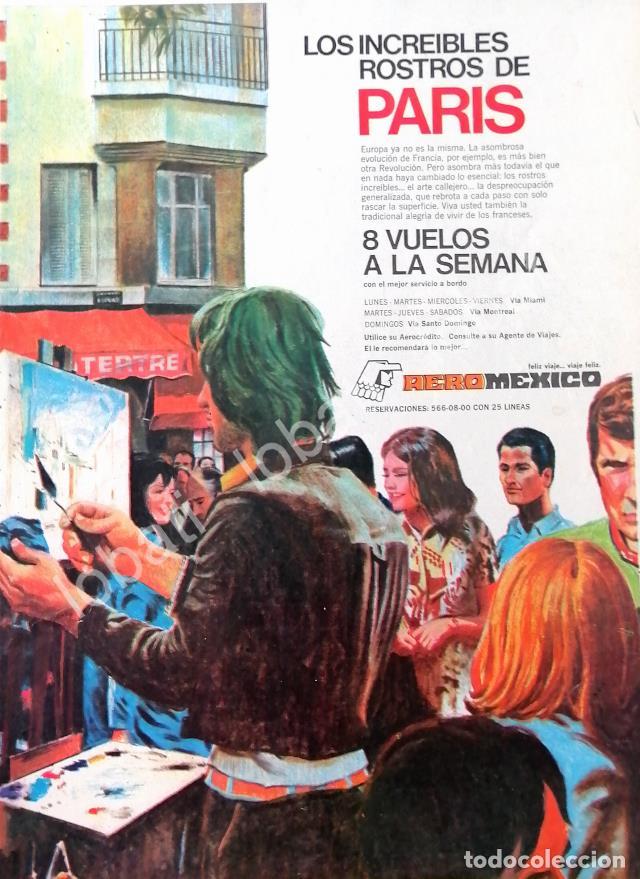 Colecionismo de cartazes: CARTEL ANTIGUO ORIGINAL DE AEROLINAS AEROMEXICO 1973 /436 publicidad Artistica