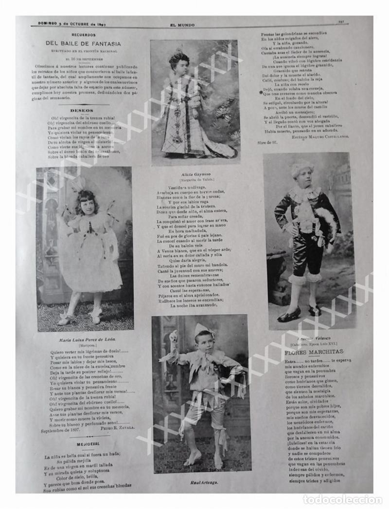 Colecionismo de cartazes: CARTEL ANTIGUO ORIGINAL DE 1897 BAILE EN EL FRONTON MEXICO, NI&Ntilde;OS