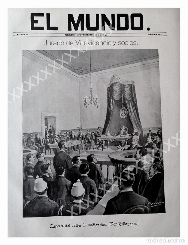 Colecionismo de cartazes: CARTEL ANTIGUO ORIGINAL DE REPORTAJE ANTIGUO 1897 EL CASO VILLAVICENCIO (CASO ARROYO)