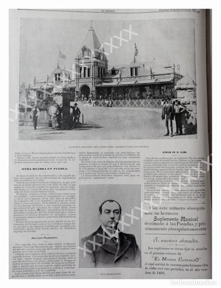 Sammeln von Plakaten: CARTEL ANTIGUO ORIGINAL DE 1897 NUEVA ESTACION FERROCARRIL PUEBLA