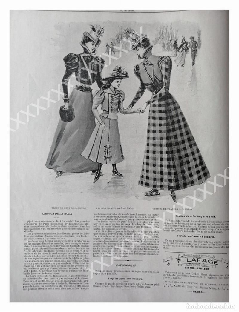 Sammeln von Plakaten: GRABADO ANTIGUO 1897 MODAS DE ESE A&Ntilde;O /138