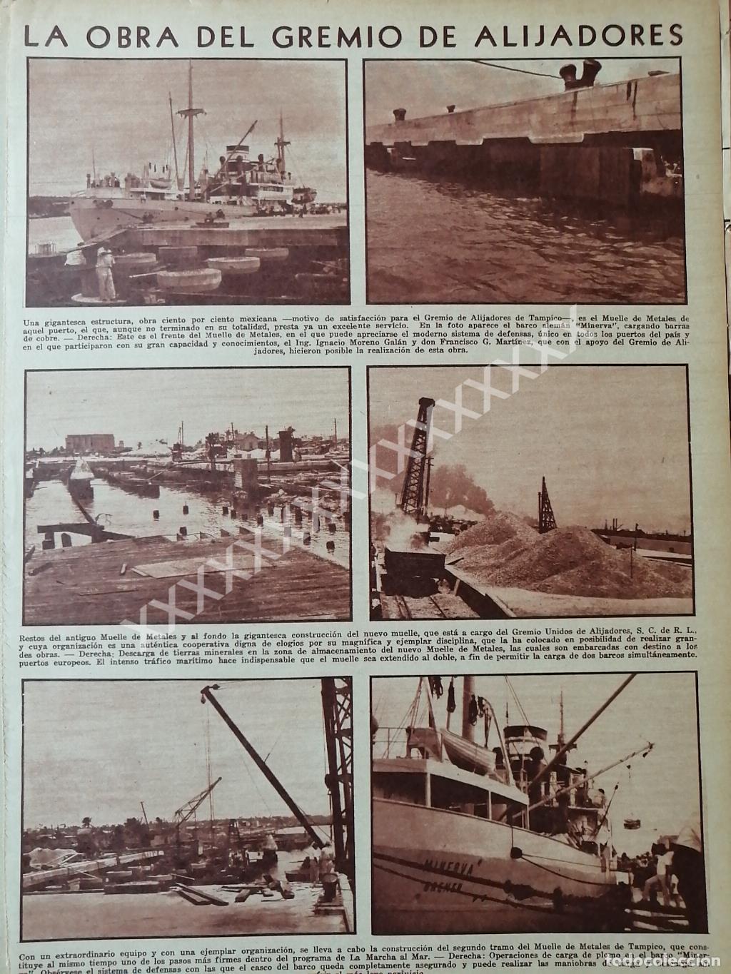 Sammeln von Plakaten: CARTEL ANTIGUO ORIGINAL DE CONSTRULLEN MUELLE PUERTO TAMPICO 1955