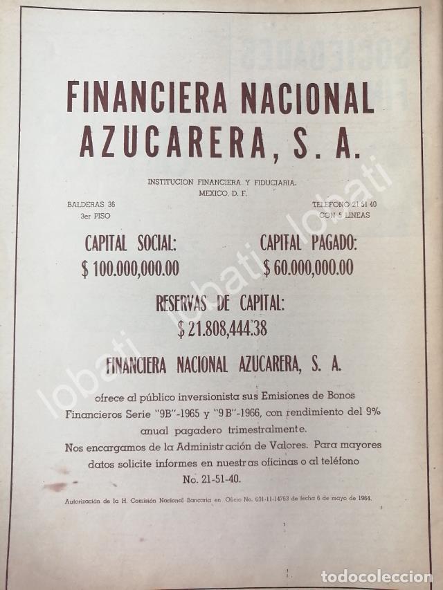 Sammeln von Plakaten: CARTEL ANTIGUO ORIGINAL DE BONOS DE FINANCIERA NACIONAL AZUCARERA 1964 /166