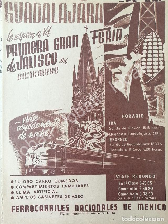 Sammeln von Plakaten: CARTEL ANTIGUO ORIGINAL DE FERROCARRILES NACIONALES Y PRIMERA GRAN FERIA DE JALISCO 1953 /481